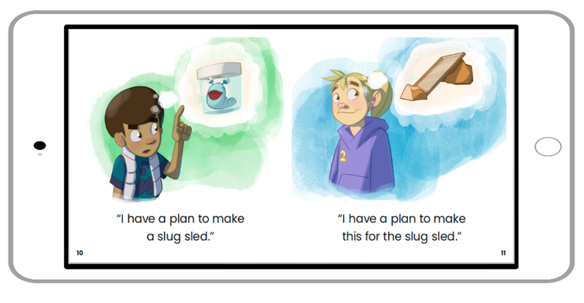 Digital resource access on a tablet: lesson plans, activity sheets, scope and sequence